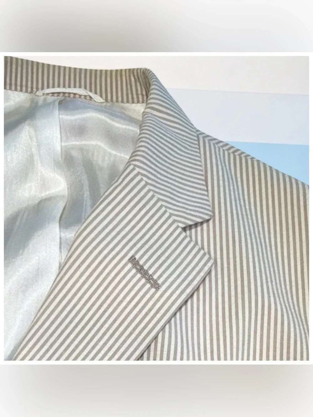Tom James Inocente Summer Lightweight Seersucker Suit | Tan & Cream | Classic